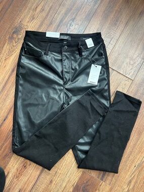 Judy Blue Faux Leather Front with Denim back Tummy Control Pants